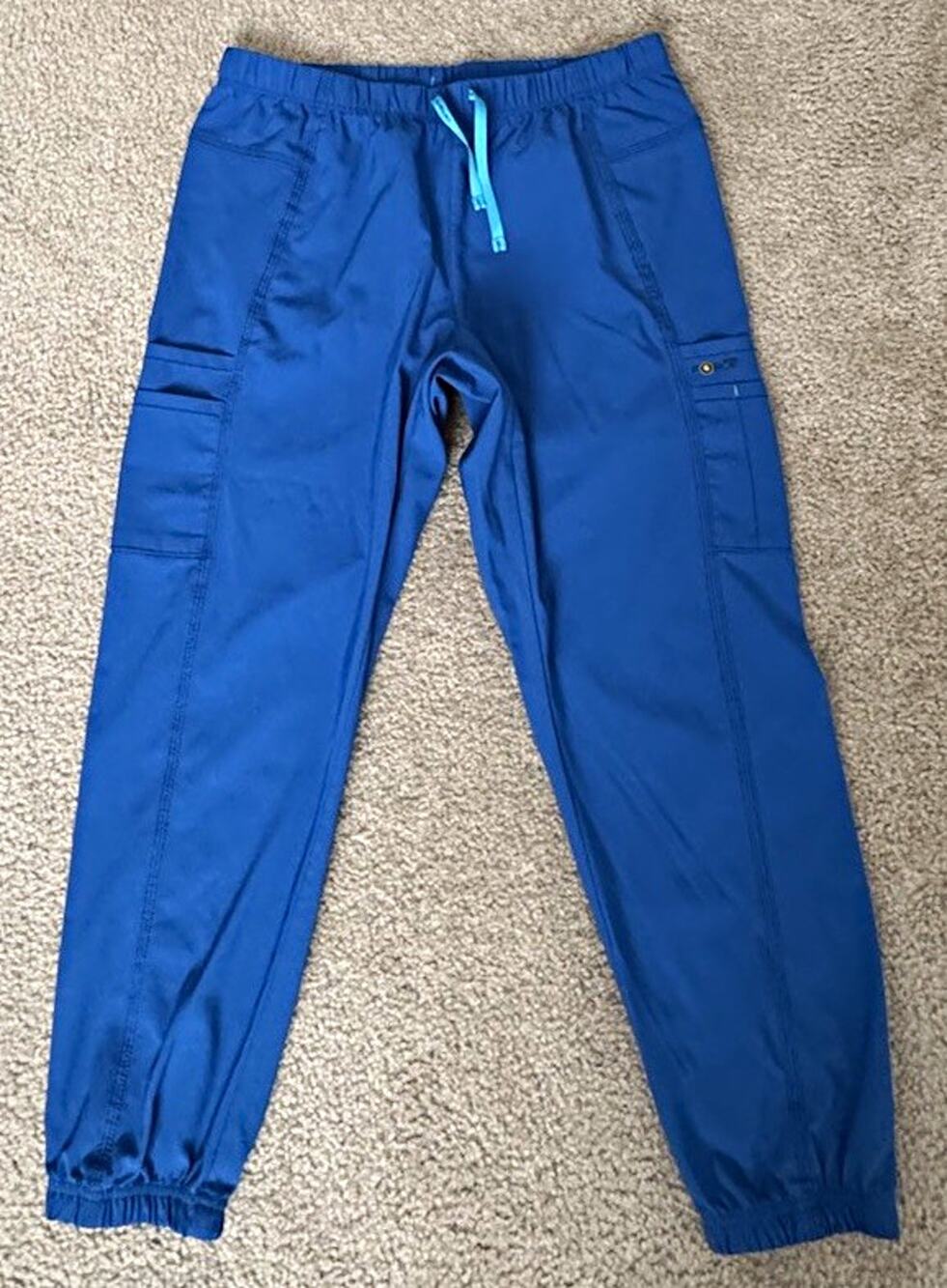 Carhartt Force Womens Petite Large Royal Blue Cargo Jogger Scrub Pants C52610P